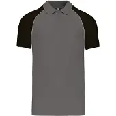 Kariban Herren Polo-Shirt Poloshirt Basic Kontrast Kragen Kurzarm Polohemd, Größe:3XL, Farbe:Slate Grey/Black