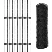 vidaXL Sechseckzaun mit Pfosten 50 x 0,6 m PVC-beschichteter Stahl