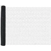 vidaXL Sechseckzaun mit Pfosten 25 x 1,2 m PVC-beschichteter Stahl