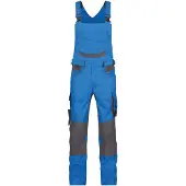 Dassy Tronix Latzhose mit Stretch und Kniepolstertaschen - azurblau/anthrazitgrau - 63