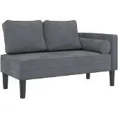 vidaXL Chaiselongue mit Kissen Dunkelgrau Samt