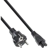 InLine Netzkabel für Notebook, 3pol Kupplung, schwarz, 0,5m, 0,5 m