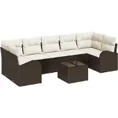 vidaXL Gartensofa-set Braun 55 x 55 x 37 cm Poly-Rattan