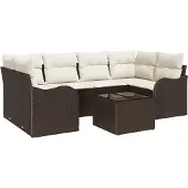 vidaXL Gartensofa-set Braun 55 x 55 x 37 cm Poly-Rattan