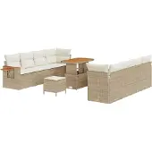 vidaXL Gartensofa-set 12 stk. 10-Sitzanzahl Beige und Creme
