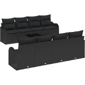 vidaXL Gartensofa-set Schwarz 55 x 55 x 37 cm Poly-Rattan