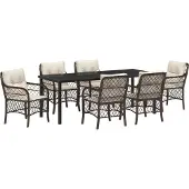 vidaXL Garten Essgruppe 7 Stk. Braun Poly-Rattan