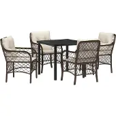 vidaXL Garten Essgruppe 5 Stk. Braun Poly-Rattan