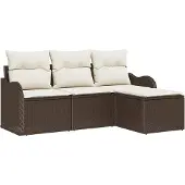 vidaXL Gartensofa-set 4 stk. Braun Poly-Rattan