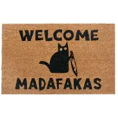 Hanse Home Fußmatte "Mix Mats Kokos Welcome Madafakas, Türmatte", rechteckig, 15 mm Höhe, Kokos, Schmutzfangmatte, Outdoor, Rutschfest, Innen, Kokosmatte, Flur