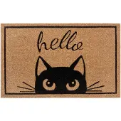 Hanse Home Fußmatte "Kokos Watching Cat, Türmatte", rechteckig, 15 mm Höhe, Kokos, Schmutzfangmatte, Outdoor, Rutschfest, Innen, Kokosmatte, Flur