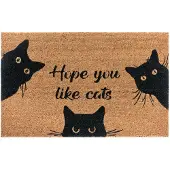 Hanse Home Fußmatte "Mix Mats Kokos Cat Fan, Türmatte", braun, B:75cm H:15mm L:45cm, Kokos, Teppiche, Fußmatte, Kokos, Schmutzfangmatte, Outdoor, Rutschfest, Innen, Kokosmatte, Flur