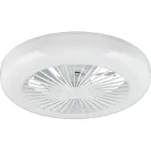 Reality Leuchten LED-Ventilator Mora, DC, leise, Ø 45 cm, CCT, Fernbedienung dimmbar, weiß / opal, für Wohn- / Esszimmer, Kunststoff, Modern