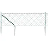 vidaXL Maschendrahtzaun mit Stacheln 25 x 0,8 m Grün Netz