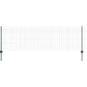 vidaXL Euro-Zaun mit Pfosten 25 x 0,8 m PVC-beschichteter Stahl Grün