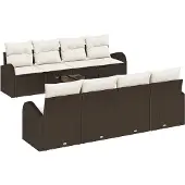vidaXL Gartensofa-set Braun 55 x 55 x 37 cm Poly-Rattan