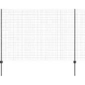 vidaXL Euro-Zaun mit Pfosten 10 x 1,6 m PVC-beschichteter Stahl Grau