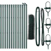 vidaXL Bodenmontierter Sechseckzaun 25 x 0,5 m PVC-beschichteter Stahl