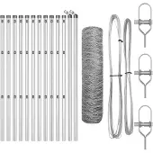 vidaXL Bodenmontierter Sechseckzaun 25 x 0,5 m Verzinkter Stahl Silber