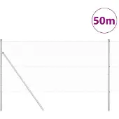 vidaXL Bodenmontierter Sechseckzaun 50 x 1 m Verzinkter Stahl Silber