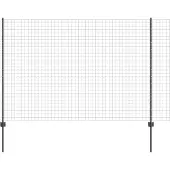 vidaXL Euro-Zaun mit Pfosten 10 x 1,6 m PVC-beschichteter Stahl Grau
