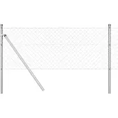 vidaXL Bodenmontierter Maschendrahtzaun 25 x 0,6 m Verzinkter Stahl