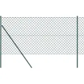 vidaXL Bodenmontierter Maschendrahtzaun 10 x 1,4 m Grün Netz