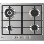 Candy Idea CHG6BR4WX, Edelstahl, Integriert, 60 cm, Gaskochfeld, Edelstahl, 4 Zone(n)