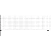 vidaXL Euro-Zaun mit Pfosten 25 x 0,8 m PVC-beschichteter Stahl Grau