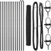 vidaXL Bodenmontierter Sechseckzaun 25 x 1,4 m PVC-beschichteter Stahl