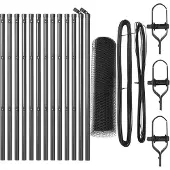 vidaXL Bodenmontierter Sechseckzaun 25 x 0,5 m PVC-beschichteter Stahl