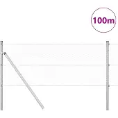 vidaXL Bodenmontierter Sechseckzaun 100 x 0,6 m Verzinkter Stahl Netz
