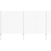 vidaXL Maschendrahtzaun mit Pfosten 10 x 1,2 m Verzinkter Stahl Silber