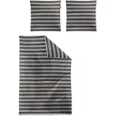 Irisette Mako-Satin Bettwäsche Wave 8559 135x200 cm + 80x80 cm grau