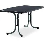Sieger Tisch 253/G 150 x 90 cm grau Gestell aus Stahl in eisengrau, Tischplatte aus Mecalit-Pro in anthrazit