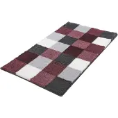 Kleine wolke Kleine-Wolke Badematte Badteppich Caro Flanell Old Rose, 70 x 120 cm, grau-rosarot, aus Polyacryl, rutschfest