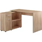 Wohnling Eckschreibtisch mit Regal Sonoma 120 x 75,5 x 106,5 cm Moderner Büro-Schreibtisch Computer-Tisch Arbeitszimmer Winkelschreibtisch Home Office