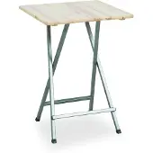 FUNSTAR Stehtisch 80x80 cm Kiefernholz Gestell Stahl pulverbeschichtet