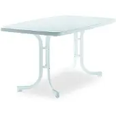 Sieger Tisch 153/W 150 x 90 cm weiß Gestell aus Stahl in weiß, Tischplatte aus Mecalit-Pro in weiß