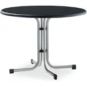 Sieger Tisch 236/A 100 cm graphit Gestell aus Stahl in graphit, Tischplatte aus Mecalit-Pro in anthrazit