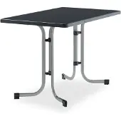 Sieger Tisch 233/A 115 x 70 cm graphit Gestell aus Stahl in graphit, Tischplatte aus Mecalit-Pro in anthrazit