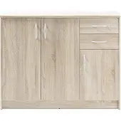Bega Kommode - Eiche Sonoma Nachbildung - 109 x 86 cm - 3 Türen - 2 Schubladen - 3 Einlegeböden