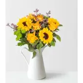 Pflanzen-Kölle Gelber Schnittblumen-Mix mit Sonnenblumen, Rosen & Chrysanthemen