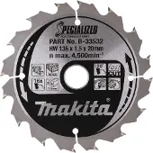 Makita B-33532 Specialized 136x20x16z Kreissägeblatt Für Holz