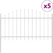 vidaXL Gartenzaun WOERDEN 5 stk. 170 x 140 cm Weiß