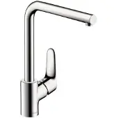 Hansgrohe Spültischarmatur Focus 280, 31817000, Einhandmischer für Spüle mit Keramikkartusche, rostfreien Materialien, Chrom, 09614 0