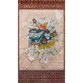 Living Walls Fototapete, matt-gemustert-neutral, Graffiti Steinwand Tapeten Wohnzimmer Schlafzimmer Küche Design Optik