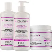 Kerargan - Trio Volumen Shampoo, Spülung & Maske mit Biotin Kollagen 1500 ml