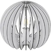 Eglo Tischlampe Cossano, Tischleuchte Vintage, Nachttischlampe, Wohnzimmerlampe in Weiß, Stahl und Holz in Weiß, Lampe mit Schalter, E27 Fassung