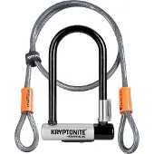 Kryptonite KryptoLok Mini-7 Bügelschloss + KryptoFlex Silber